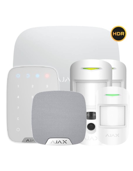 Acheter le kit Ajax blanc AJAX HUB2KIT4G-MP-PHOD-HDR-WH1. Hub 2 4G + 2MotionCam HDR PhOD + MotionProtect + KeyPad + HomeSiren