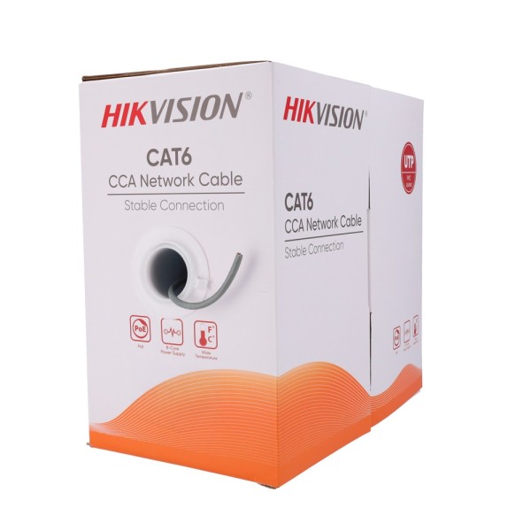 Acheter HIKVISION DS-1LN6UU/CCA Câble UTP Hikvision catégorie 6 - Conducteur CCA - Diamètre 23 AWG-0,56 mm - Certifié Eca/UL CM