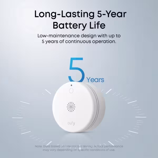 Comprar EUFY EUFY-ALARM-SMOKE-E10 Sensor Detector de Humo Eufy E10 - Inalámbrico 868 MHz - Compatible con el sistema de alarma 