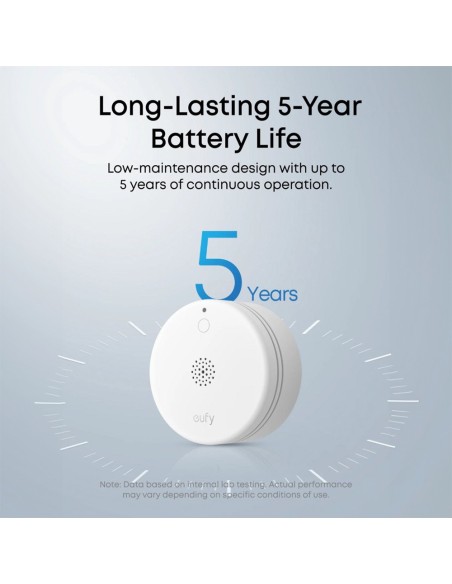 Acheter EUFY EUFY-ALARM-SMOKE-E10 Capteur détecteur de fumée Eufy E10 - Sans fil 868 MHz - Compatible avec le système d’alarme