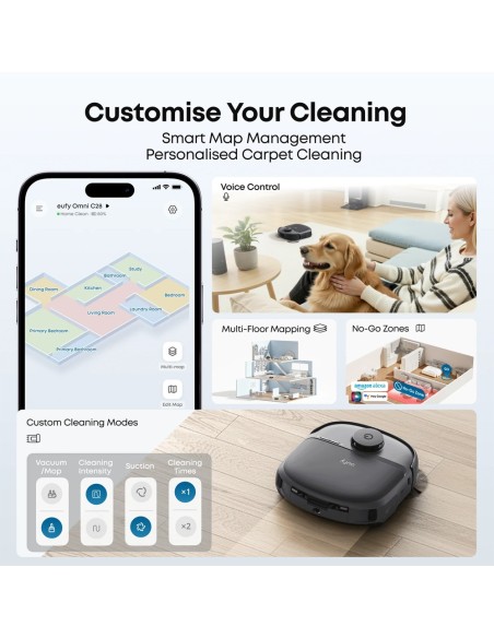 Comprar ANKER - EUFY EUFY-CLEAN-OMNI-C28 Robot Aspirador Eufy C28 - Potencia máxima de 15.000 Pa - Base de autovaciado - Limpiez