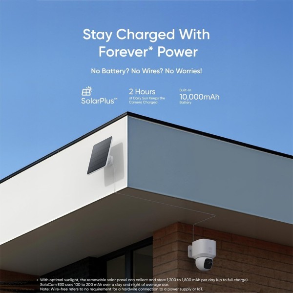Comprar EUFY EUFY-SOLOCAM-E30 Eufy by Anker Cámara 2K WiFi a batería - Detección Personas / Vehículo / movimiento - Panel solar 