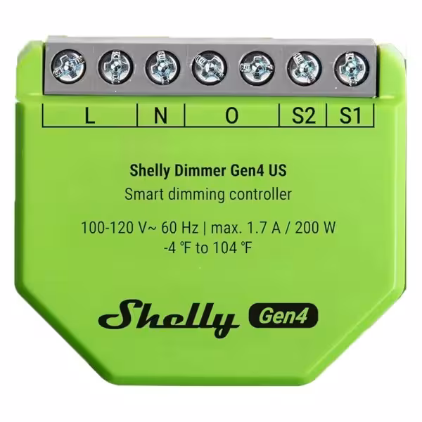 Acheter SHELLY SH-DIMMER-GEN4 Shelly Dimmer Gen4 - Variation (Dimming) / 1x 200 W / Sans neutre - Lampes à incandescence, halogè