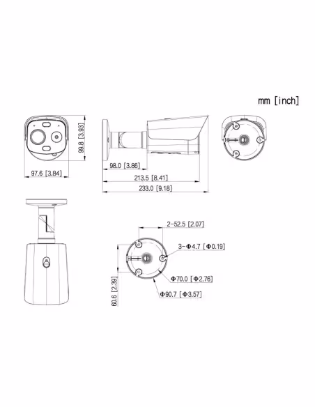 Acheter DAHUA TPC-BF1241-LB7F6-DW-S8-V1 Caméra thermique IP DUAL 256x192 7 mm + 4 M 6 mm IP67 IK10 12-24 Vcc PoE AUDIO E/S