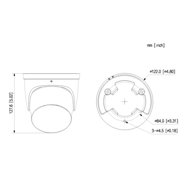 Acheter DAHUA IPC-HDW3449H-ZAS-PV-S5-B Mini-dôme IP TiOC 3.0 H265 4M WDR Éclairage double LED 40 m / IR 50 m 2.7-13.5VFM IP67 Po