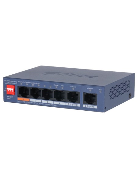 Comprar DAHUA CS4006-4GT-60-V2 Switch PoE 4 puertos Gigabit + 2RJ45 Uplink Gigabit 60W Gestionable en Cloud Layer2