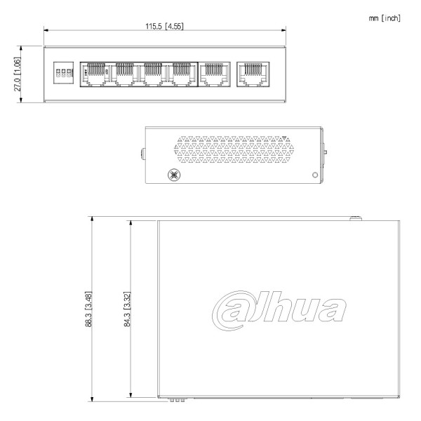 Acheter DAHUA CS4006-4GT-60-V2 Switch PoE 4 ports Gigabit + 2RJ45 Uplink Gigabit 60W administrable sur le Cloud Layer2