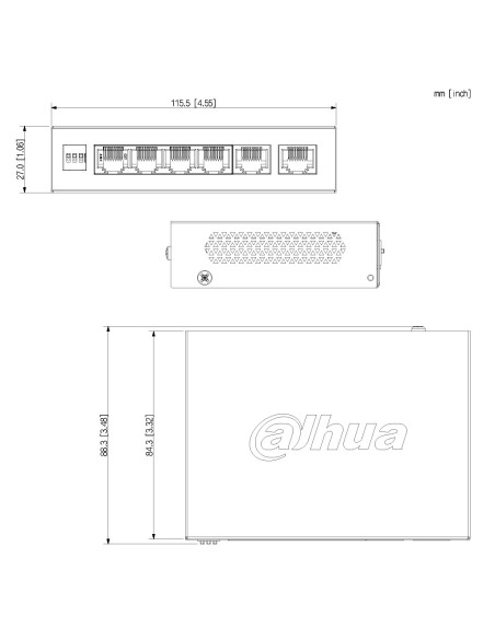 Acheter DAHUA CS4006-4GT-60-V2 Switch PoE 4 ports Gigabit + 2RJ45 Uplink Gigabit 60W administrable sur le Cloud Layer2