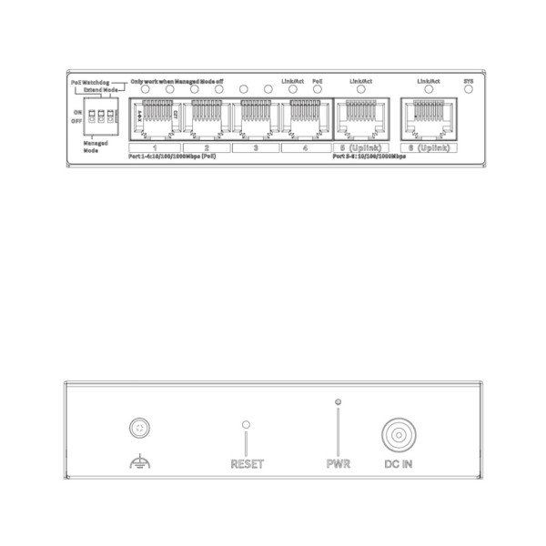 Comprar DAHUA CS4006-4GT-60-V2 Switch PoE 4 puertos Gigabit + 2RJ45 Uplink Gigabit 60W Gestionable en Cloud Layer2