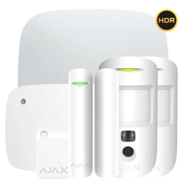 Acquistare AJAX HUB2KIT-DP-PRO-KPD-HDR-WH1 Kit Ajax bianco. Hub 2 2G + 2MotionCam-HDR + DoorProtectPlus + KeyPadCombi + Tag