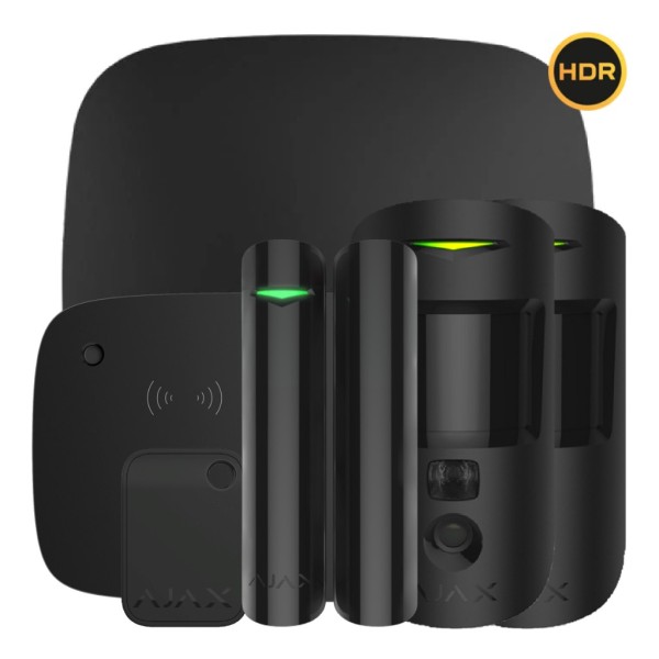 Acquistare AJAX HUB2KIT-DP-PRO-KPD-HDR-BL1 Kit Ajax nero. Hub 2 2G + 2MotionCam-HDR + DoorProtectPlus + KeyPadCombi + Tag