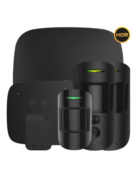 Acheter le kit AJAX HUB2KIT4G-MP-PHOD-KPD-HDR-BL Ajax noir. Hub2 4G + 2MotionCam HDR PHOD + MotionProtect + KeyPadCombi + Tag