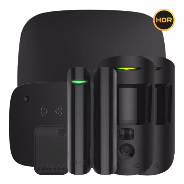 Comprar AJAX HUB2KIT4G-DP-PHOD-KPD-HDR-BL Kit Ajax negro. Hub2 4G + 2MotionCam HDR PHOD + DoorProtect Plus + KeyPadCombi + Tag