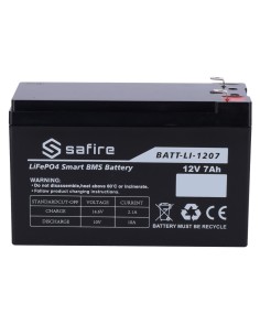 Acheter SAFIRE BATT-LI-1207 Batterie rechargeable - Lithium LiFePO4 - Tension 12V - Capacité 7Ah - 3000 cycles - 151 (L) x 97 (H 2