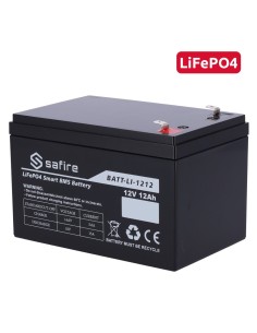 Acheter SAFIRE BATT-LI-1212 Batterie rechargeable - Lithium LiFePO4 - Tension 12 V - Capacité 12 Ah - 3000 cycles - 151 (L) x 99