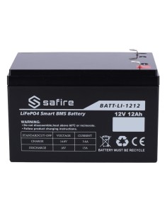 Acheter SAFIRE BATT-LI-1212 Batterie rechargeable - Lithium LiFePO4 - Tension 12 V - Capacité 12 Ah - 3000 cycles - 151 (L) x 99 2