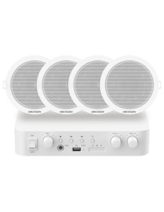 Comprar HIKVISION DS-QAE1KA80206-4 Kit de audio - Amplificador 80 W - 4 x Altavoces de techo - Potencia (8 ): 6 W