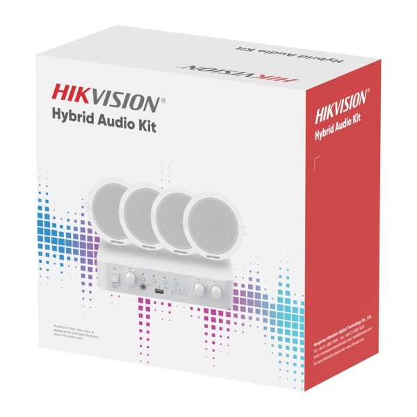 Comprar HIKVISION DS-QAE1KA80206-4 Kit de audio - Amplificador 80 W - 4 x Altavoces de techo - Potencia (8 ): 6 W