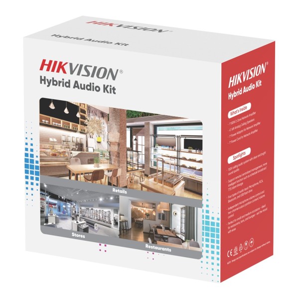 Comprar HIKVISION DS-QAE1KA80206-4 Kit de audio - Amplificador 80 W - 4 x Altavoces de techo - Potencia (8 ): 6 W