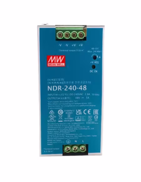 Comprar HIKVISION NDR-240-48 Fuente de alimentación industrial de Hikvision - Potencia máxima de salida eficiente de 240W - Sumi