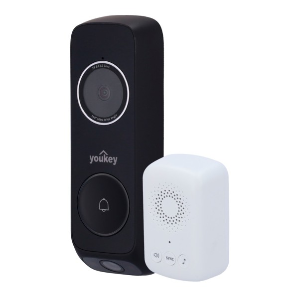Acquista YOUKEY YOK-DB322 Youkey Videocitofono Dual Cam Wi-Fi - Lente superiore: 3 MP | 2,4 mm | 160º - Lente inferiore: 2 MP | 