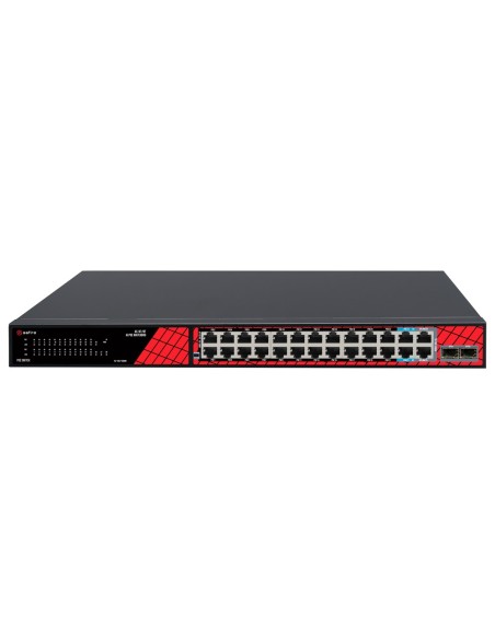 Comprar SAFIRE SF-SW2824HIPOE-MF-300 Safire Switch Hi-PoE - 24 puertos PoE + 2 RJ45 Uplink + 2*MGESFP Uplink - Velocidad de puer