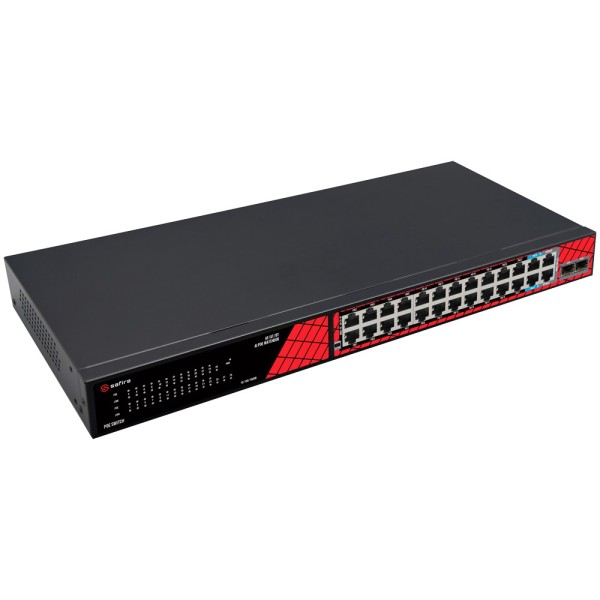 Acquistare SAFIRE SF-SW2824HIPOE-MF-300 Switch Safire Hi-PoE - 24 porte PoE + 2 RJ45 Uplink + 2*MGESFP Uplink - Velocità di por