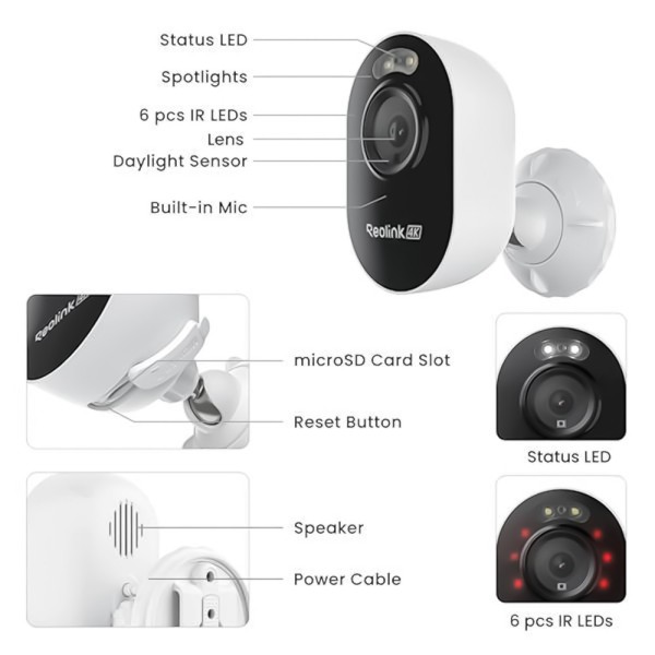 Comprar REOLINK RL-E-SERIES-E450 Reolink Camara Wifi Dual-Band Lumus Series E430 - 4MP (2560x1440) - IR 10 m | Night Color - Det