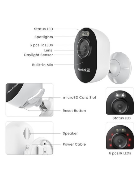 Comprar REOLINK RL-E-SERIES-E450 Reolink Camara Wifi Dual-Band Lumus Series E430 - 4MP (2560x1440) - IR 10 m | Night Color - Det