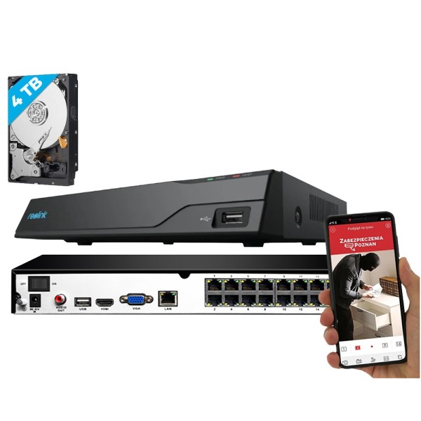 Acheter REOLINK RL-NVS16-POE Reolink NVR 16 canaux PoE - Prend en charge des caméras jusqu’à 12 MP - Détection des humains / ani