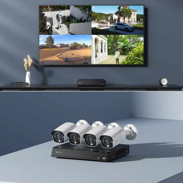 Acheter REOLINK RL-NVS8-POE-8MB4 Kit Reolink NVR PoE + 4 caméras PoE 8 MP 2 To - 8 MP (3840X2160) - Détection des humains / anim