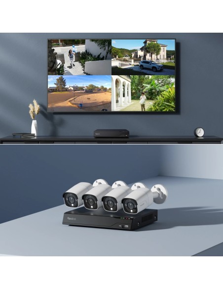 Comprar REOLINK RL-NVS8-POE-8MB4 Reolink Kit NVR PoE + 4 cámaras 8MP PoE 2TB - 8MP (3840X2160) - Deteccion Humanos / Mascotas / 