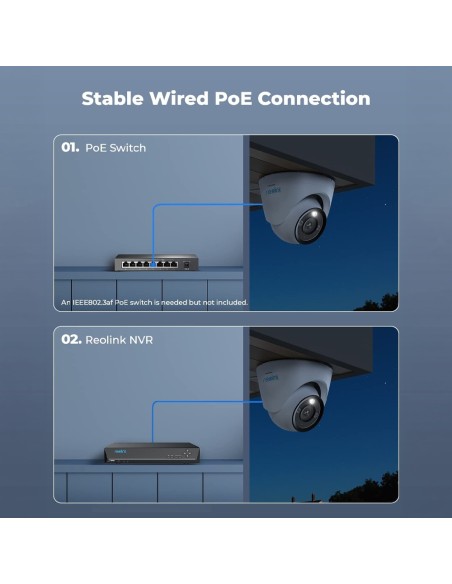 Comprar REOLINK RL-P344-IPCAM-POE-W Reolink Cámara Turret IP 8MP P334 PoE  - 8MP (3840 x 2160) | 4K Ultra HD @ 25FPS - PoE / Luz