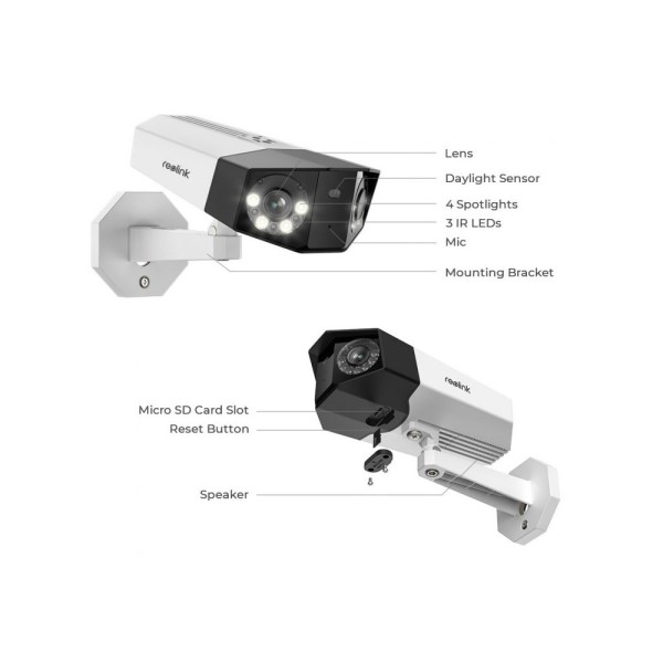 Comprar REOLINK RL-P730-IPCAM-POE-W Reolink Camara 8MP Duo 2 PoE  - 8MP (4608X1728) @ 20FPS - PoE / 180º Panorama / Luz LED - Zo