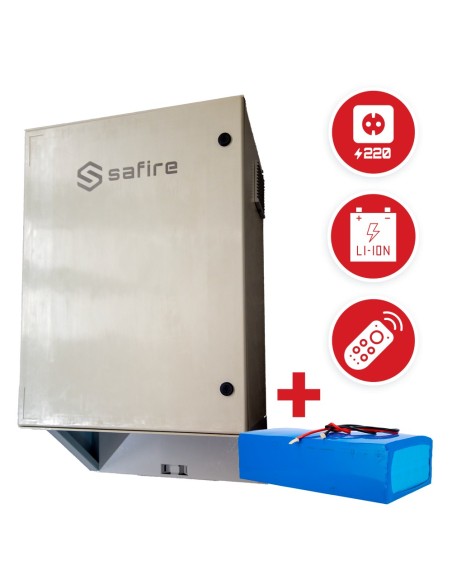 Acquistare SAFIRE SF-BOX08220-BMS-IP55-4800WH Armadio in poliestere a ricarica rapida per lampione - Differenziale, magnetotermi