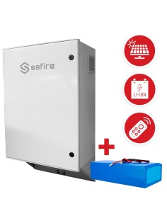 Comprar SAFIRE SF-BOX08SOL-BMS-IP55-4800WH Armario de poliéster carga rápida Solar - Magnetotérmico y SPD - Dimensiones exterior