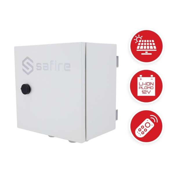 Acheter SAFIRE SF-BOX3030DC4POE-LITIO Smartbox solaire avec entrée <45VDC - Télécommande par logiciel - Switch POE avec 2 ports