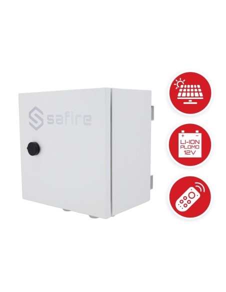 Comprar SAFIRE SF-BOX3030DC4POE-LITIO Smartbox Solar con entrada <45VDC - Control remoto por software - Switch POE con 2 boca