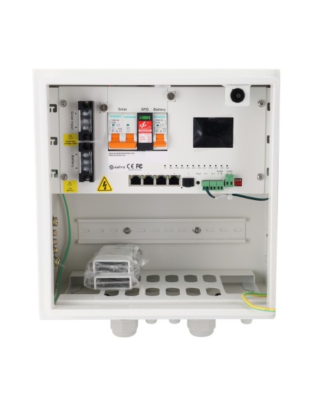 Comprar SAFIRE SF-BOX3030DC4POE-LITIO Smartbox Solar con entrada <45VDC - Control remoto por software - Switch POE con 2 boca