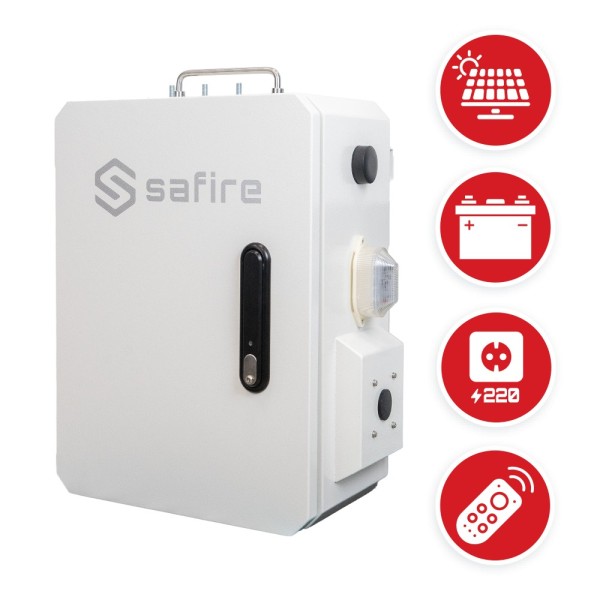 Acquistare SAFIRE SF-BOX5038DUAL8POE-UPS Smartbox metallica IP66 Dual Solar e 220V AC - Serratura elettronica con Bluetooth - Ba