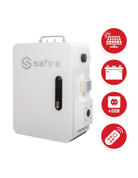 Acquistare SAFIRE SF-BOX5038DUAL8POE-UPS Smartbox metallica IP66 Dual Solar e 220V AC - Serratura elettronica con Bluetooth - Ba