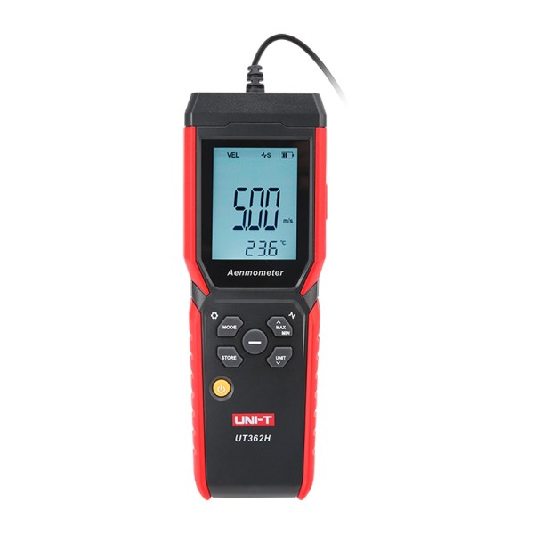 Comprar UNI-TREND UT362H Anemómetro de hilo caliente - Mide velocidad, temperatura y caudal de aire - Sonda fina y alargada - Se