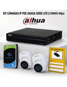 KIT-DAHUA-IP-2DOMO KIT 2 DAHUA IP POE DOM-KAMERAS ONVIF. KOMPLETTES VIDEOÜBERWACHUNGSSYSTEM (CCTV) FÜR LADEN, ZUHAUSE ODER UNTER