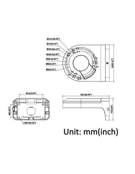 Acheter HIKVISION DS-220AZJ-130-WA Support mural - Métal - 77 (H) x 130 (L) x 163,4 (P) mm - Charge maximale 2 kg | Poids 690 g