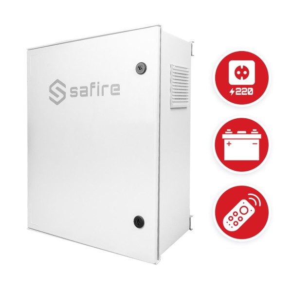 Acheter SAFIRE SF-BOX6050AC8POE-UPS Armoire Safire en polyester SMC - Dimensions extérieures 50x40x20 cm - Switch 8 ports PoE