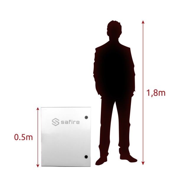 Acheter SAFIRE SF-BOX6050AC8POE-UPS Armoire Safire en polyester SMC - Dimensions extérieures 50x40x20 cm - Switch 8 ports PoE