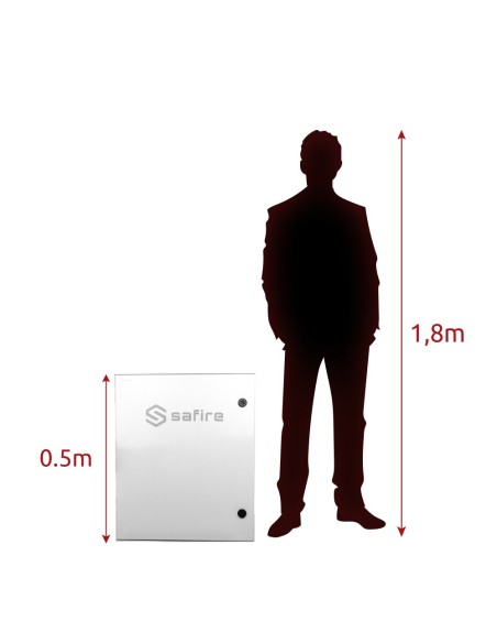 Acheter SAFIRE SF-BOX6050AC8POE-UPS Armoire Safire en polyester SMC - Dimensions extérieures 50x40x20 cm - Switch 8 ports PoE