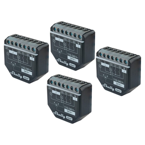 Acheter SHELLY SH-2PM-GEN4-4PC Relais Shelly 2PM Gen4 (Pack de 4) - Contrôleur de volets roulants / stores - Relais à 2 canaux i