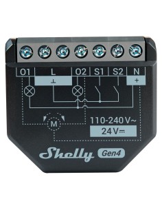 Comprar SHELLY SH-2PM-GEN4-4PC Relé Shelly 2PM Gen4  - WiFi 2.4 GHz / Bluetooth / Zigbee -  Interruptor inteligente  - Soporta 1 2