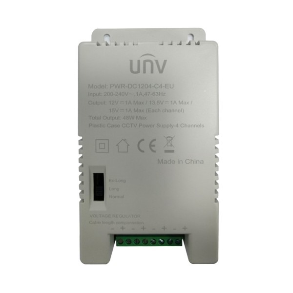 Acheter UNIVIEW UV-PWR-DC1204-C4-EU Alimentation multicanal Uniview - 4 canaux - Sortie 12 VDC 4 A (1 A / canal) / 40 W -